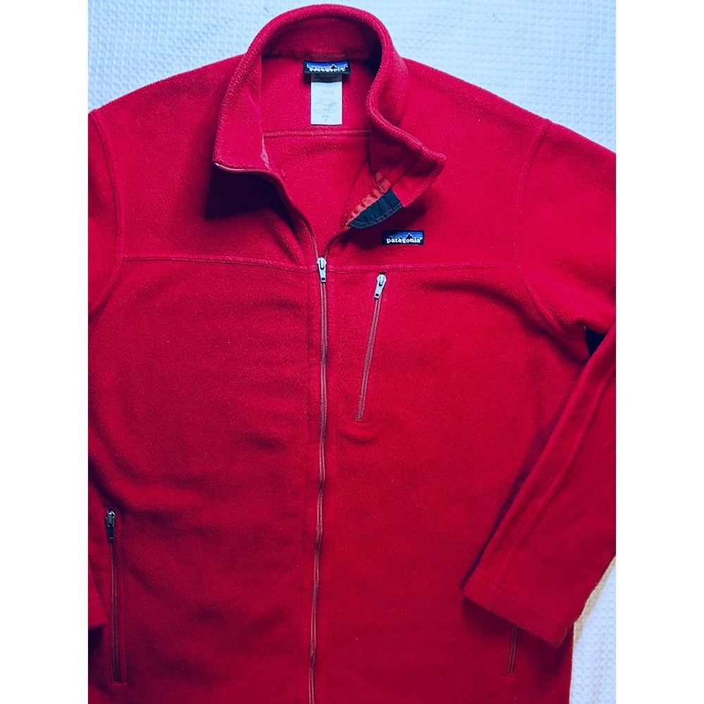 Patagonia Synchilla Men's Large Full Zip Fleece Jacket Red Midweight (46" Chest) - Picture 7 of 14